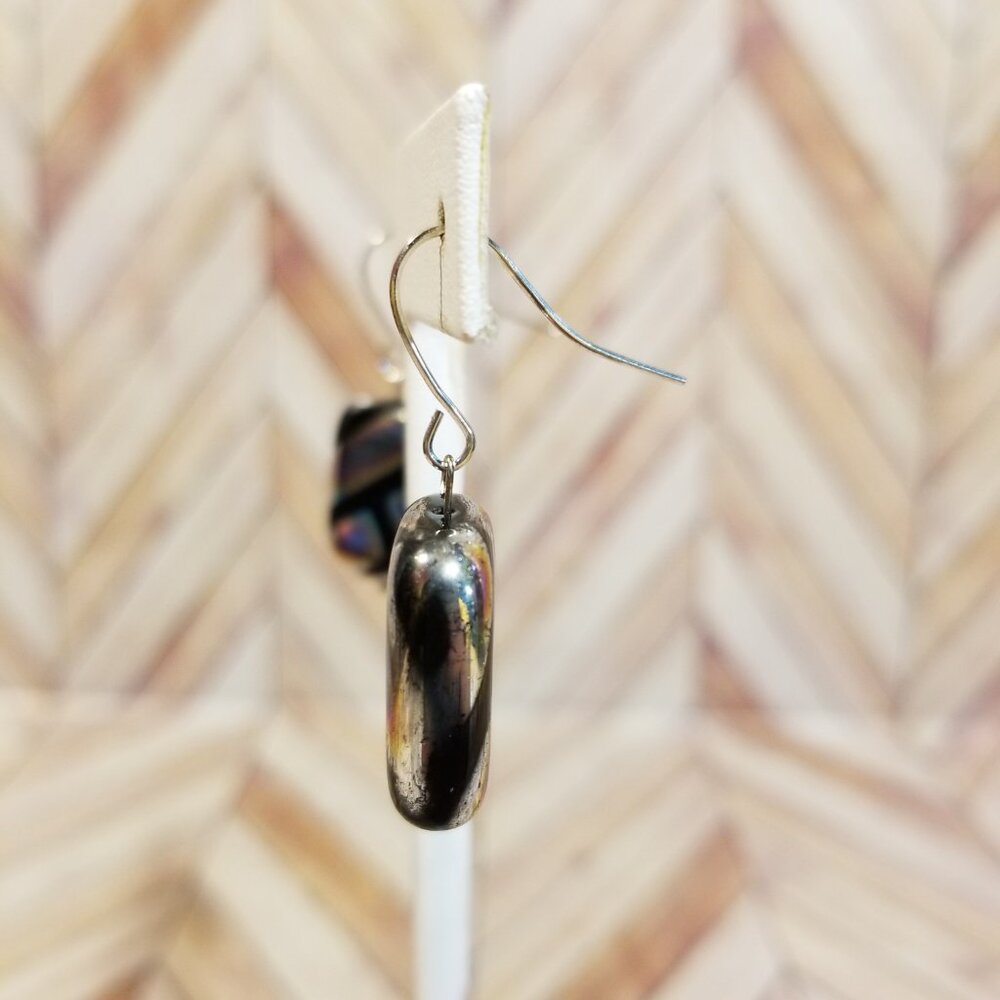 Rectangular Mirrored Earrings - Picture 3 of 3